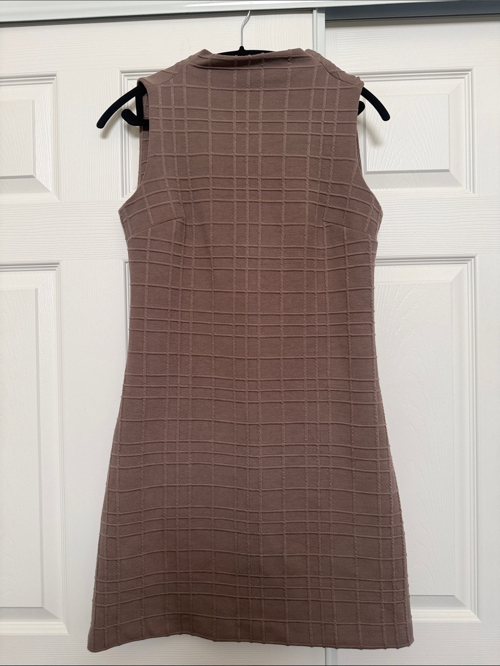 Calvin Klein Sleeveless Textured Shift Dress in Mauve
